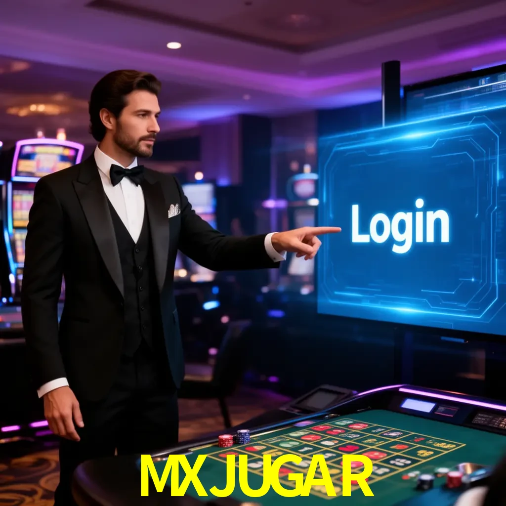 MXJUGAR Login - OTP, cuenta y soporte Pantalla MXJUGAR Login con OTP, contraseña, cuenta segura y soporte móvil